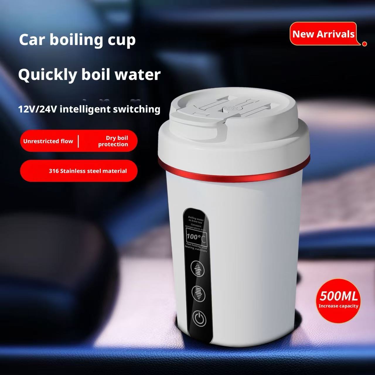 Hot Pot Portable Dual - Portable Car Electric Kettle 12V 24V