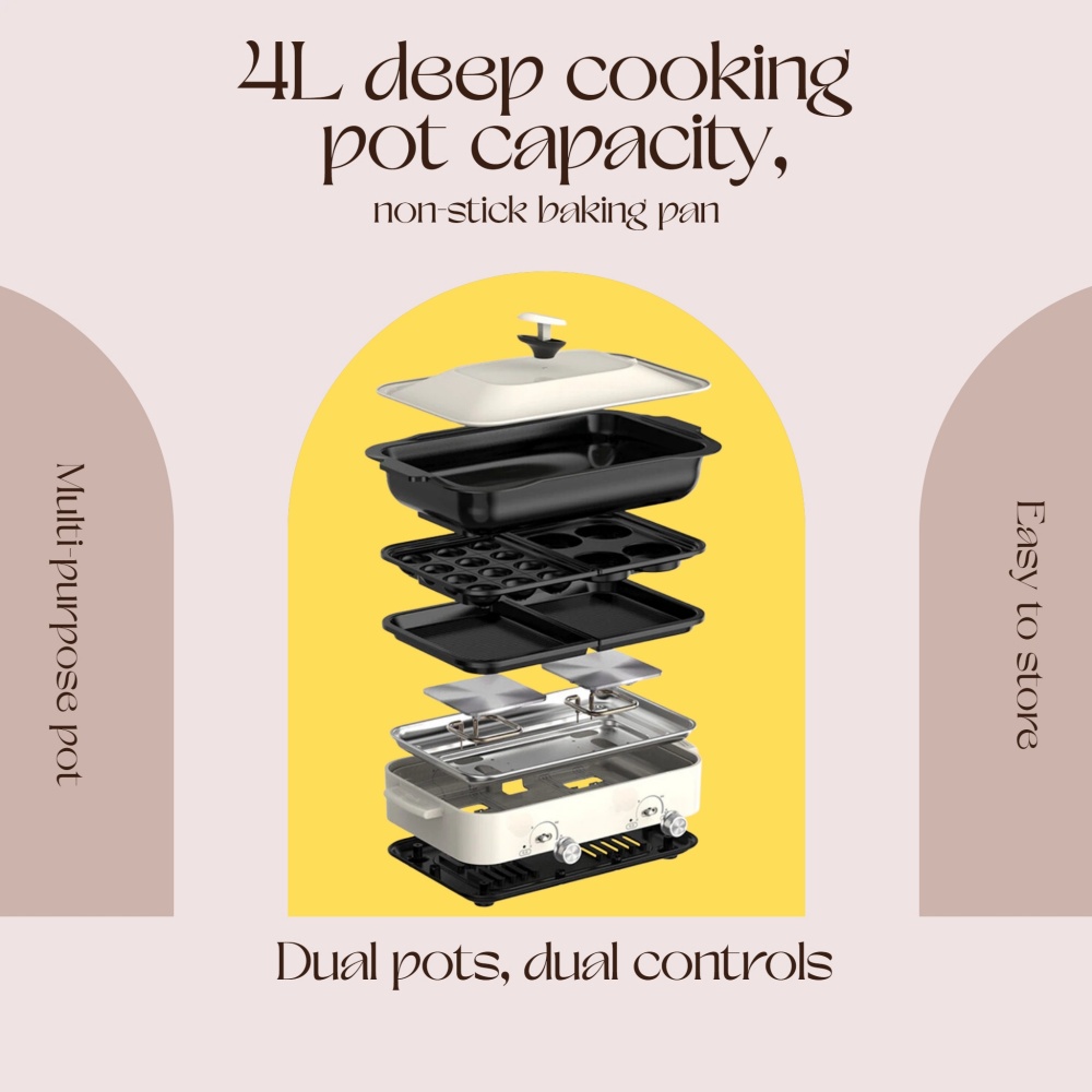 Hot Pot Portable Dual - Household multi-functional cooking pot, split electric