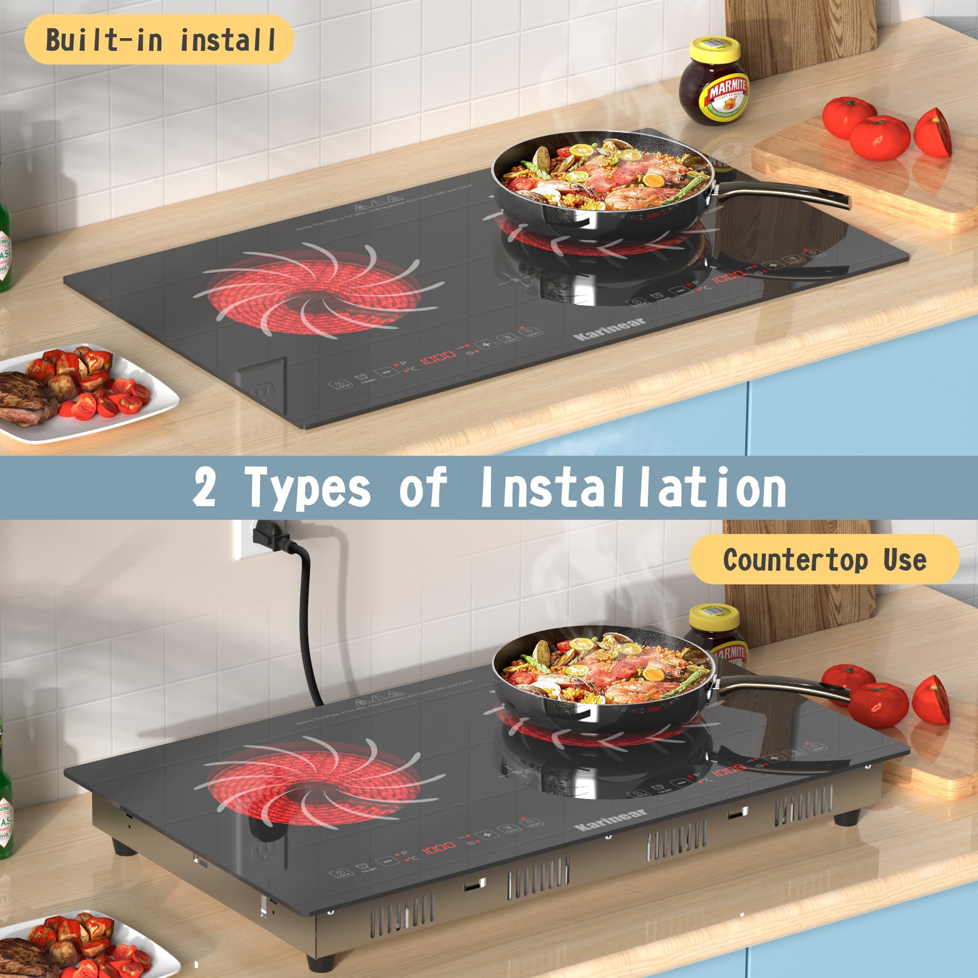 Karinear 2 Burner Electric Sto - Hot Pot Portable Dual 评论和价格