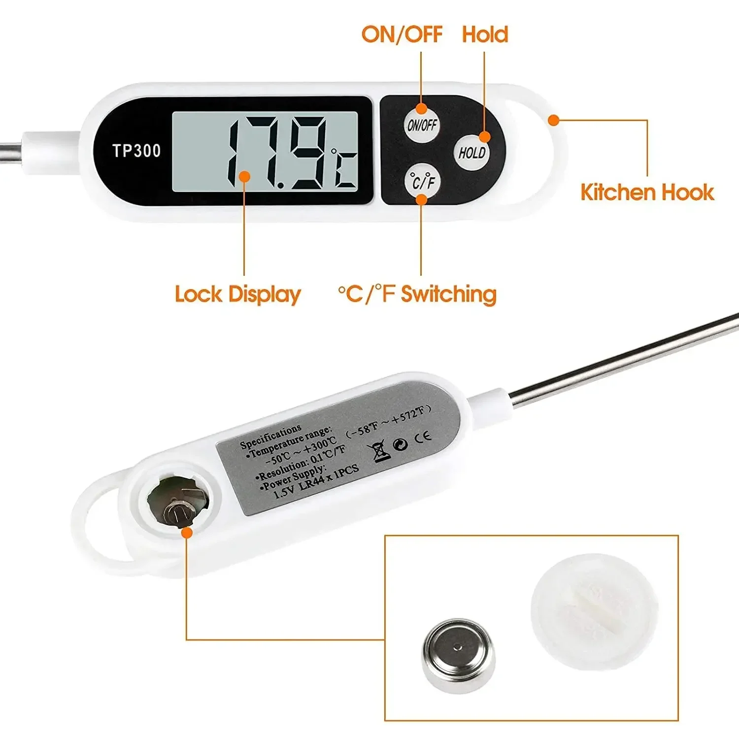 Stainless Steel Food Thermomet - Home Cooking Reading 评论和价格