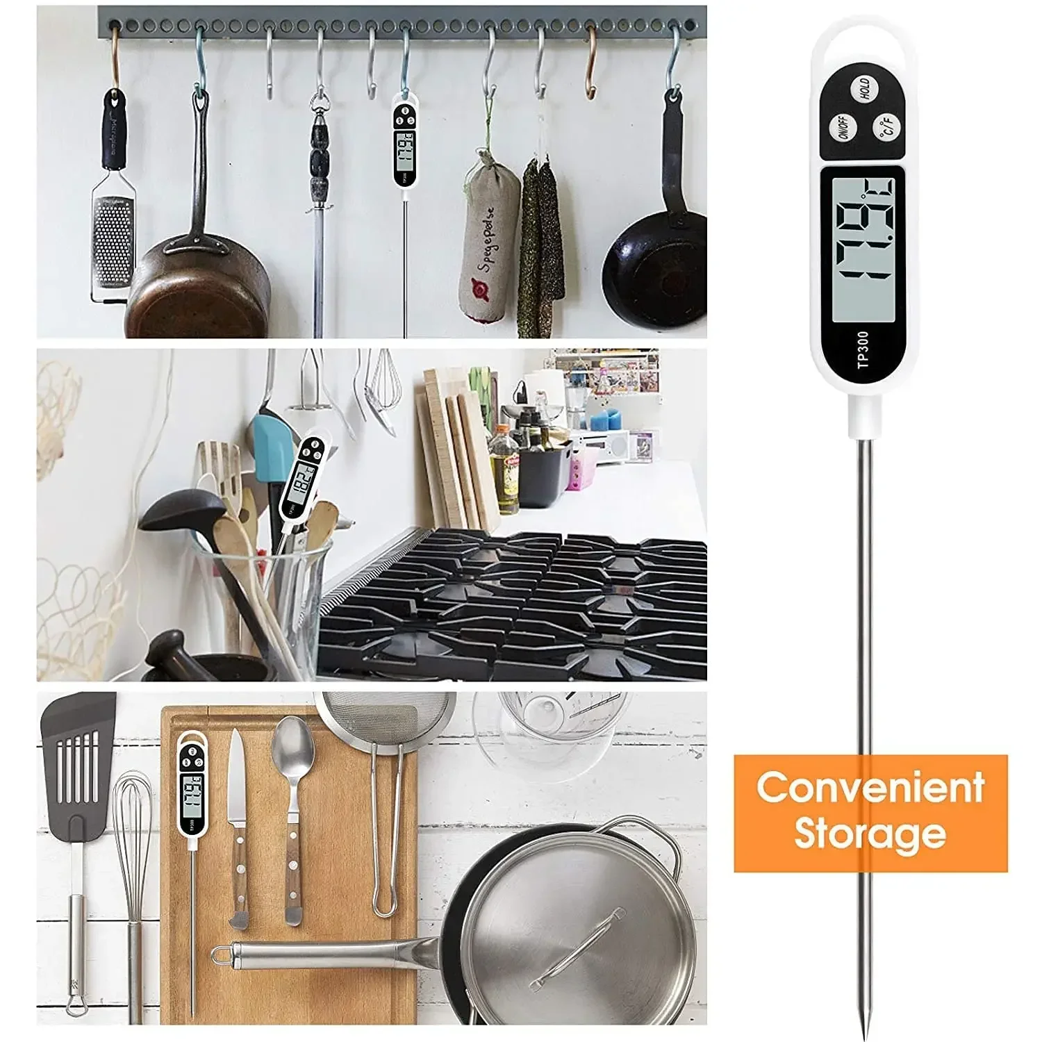 Stainless Steel Food Thermomet - Home Cooking Reading 评论和价格