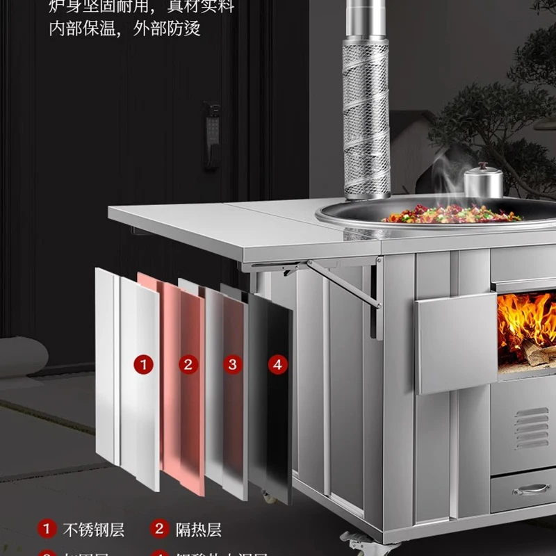 Stainless Steel Firewood Stove - Home Cooking Heater 评论和价格
