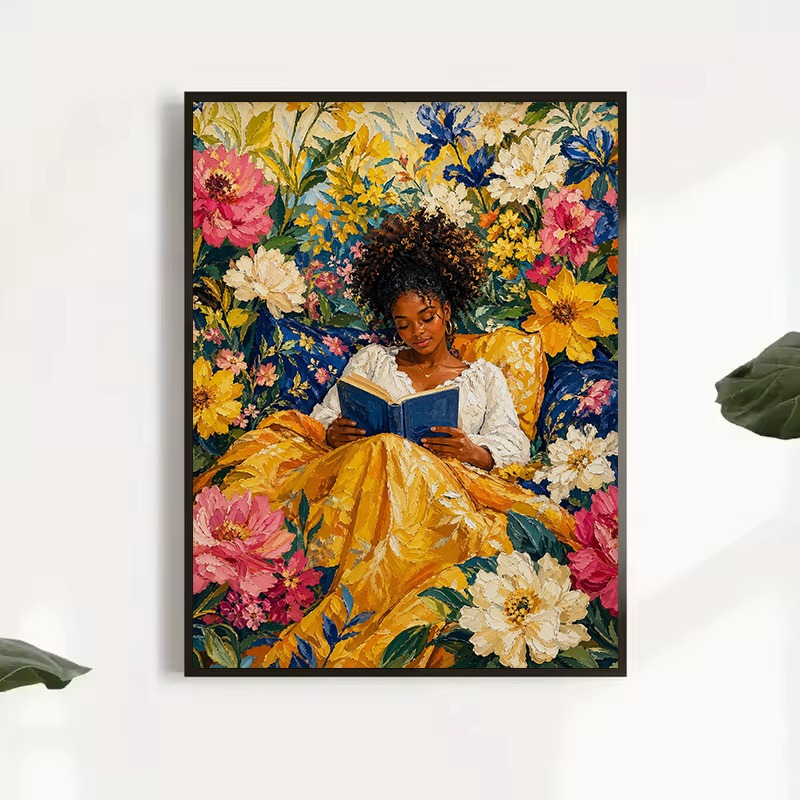Colorful Afro Pop Art Black Wo - Home Cooking Reading 评论和价格