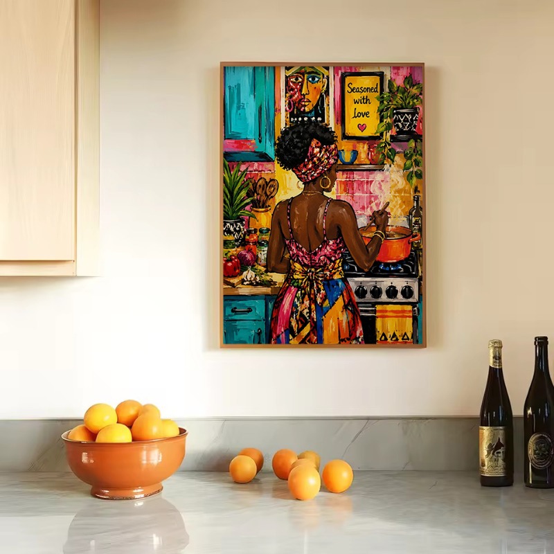 Colorful Afro Pop Art Black Wo - Home Cooking Reading 评论和价格